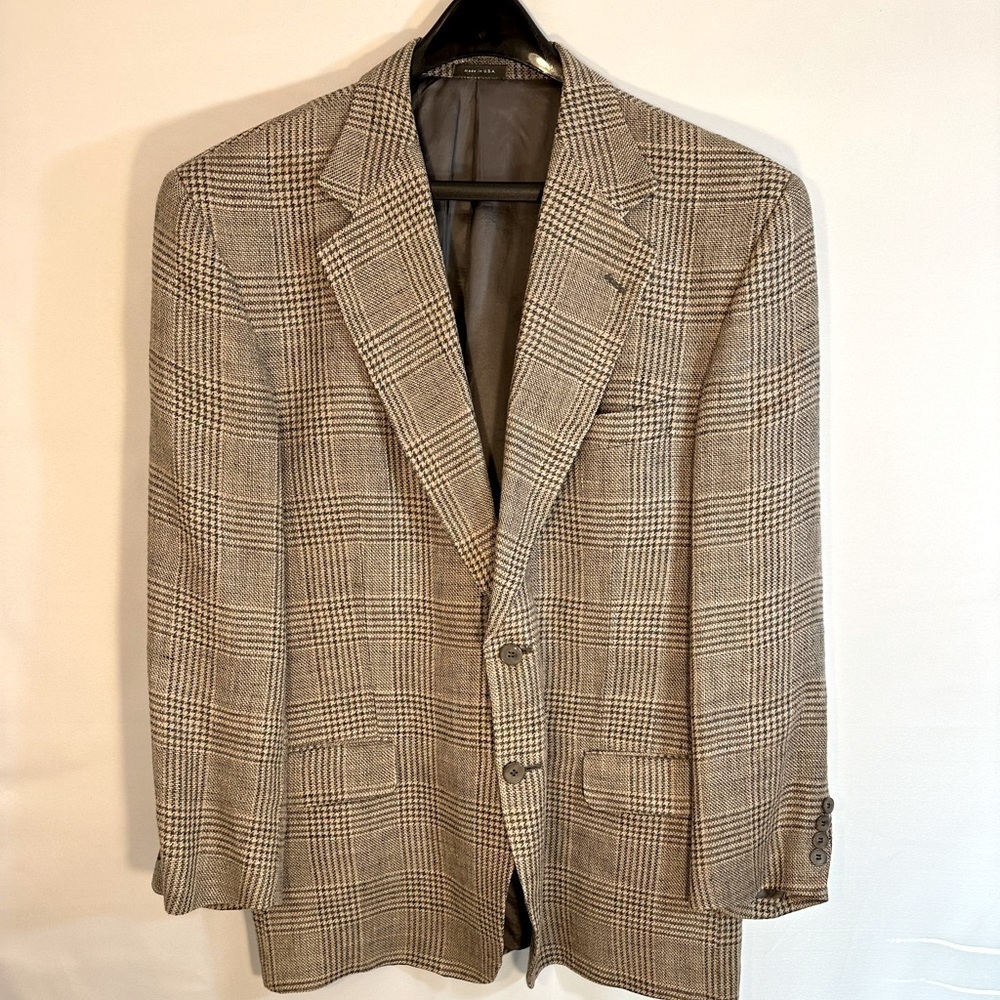 Calvin Klein Mens Size 41R 100% Linen Sports Coat Jacket Blazer Fully Lined USA